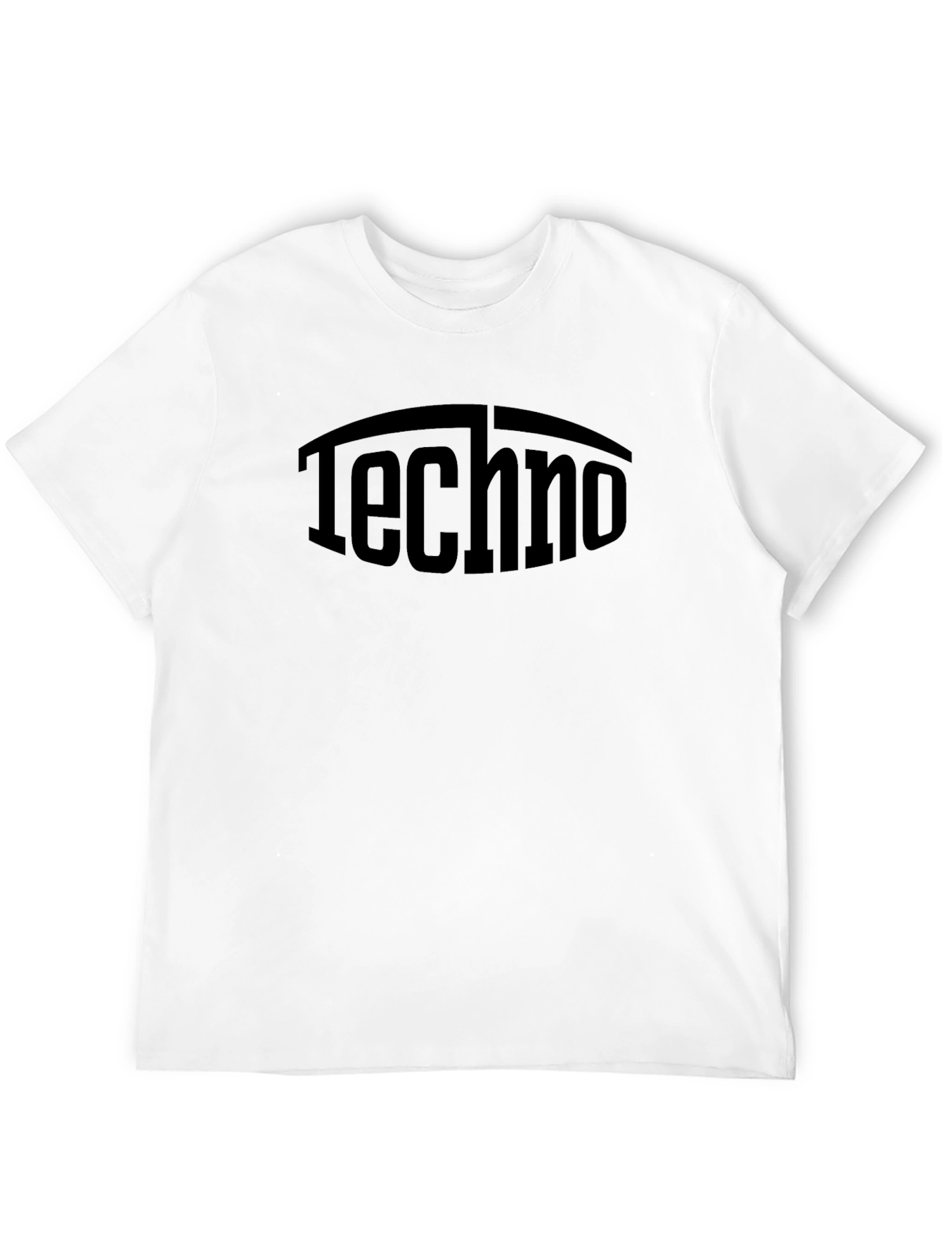 Camiseta Negra Techno Estampada Casual