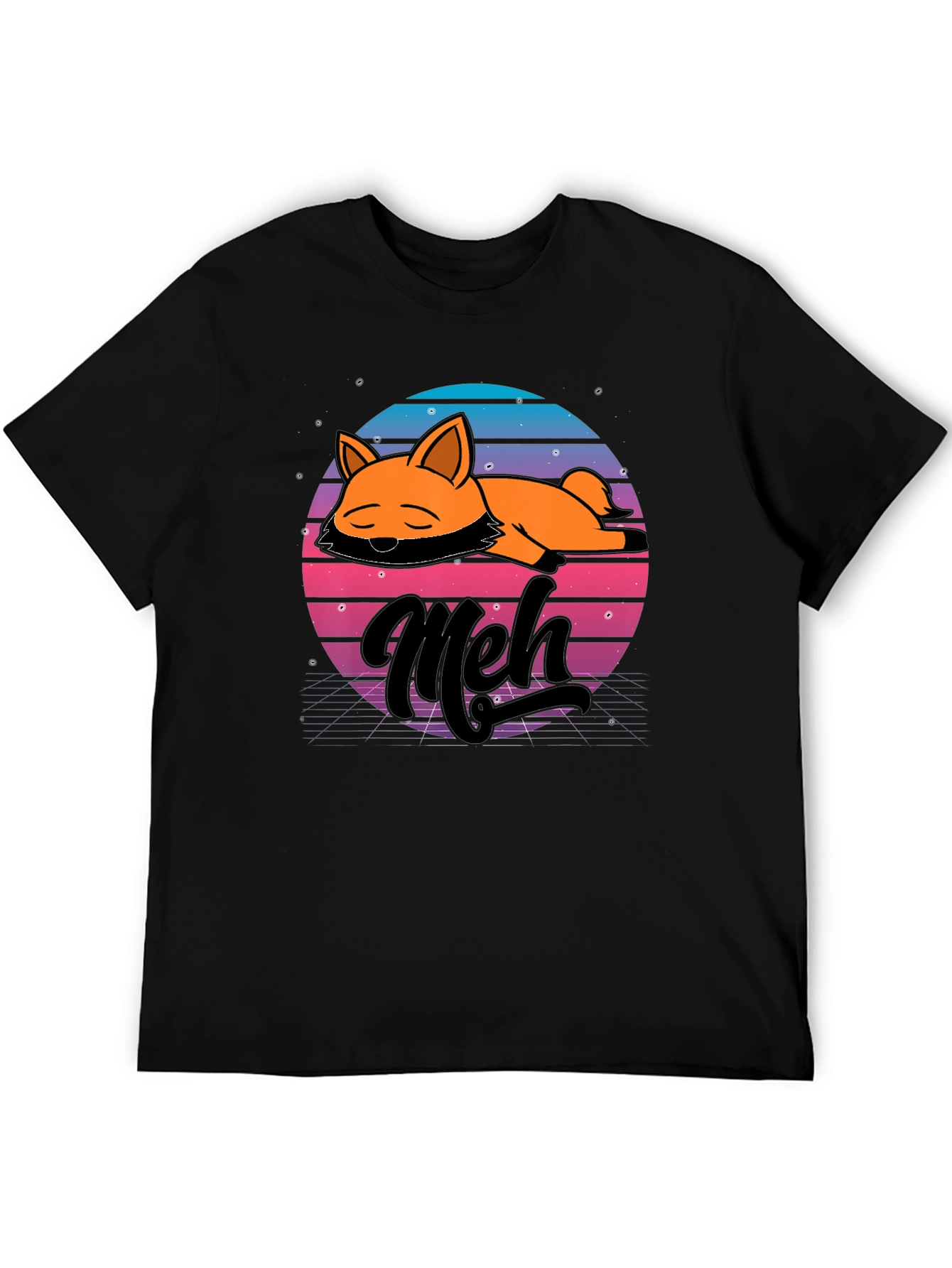 Camiseta Hombre Diseño Retro Meh Zorro Durmiente