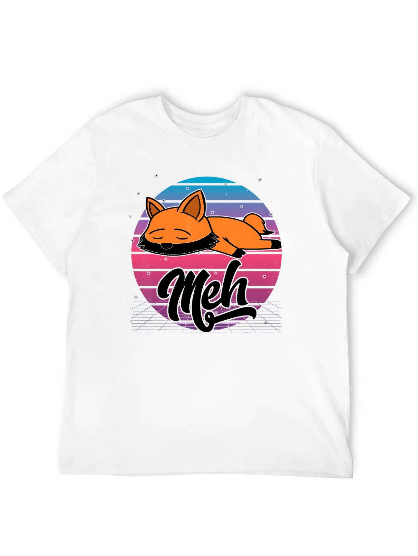 Camiseta Hombre Diseño Retro Meh Zorro Durmiente