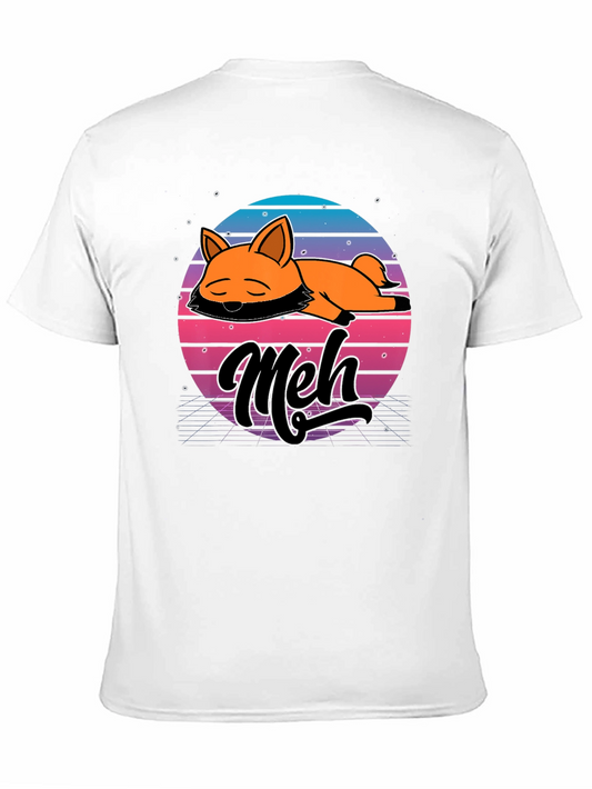 Camiseta Hombre Diseño Retro Meh Zorro Durmiente