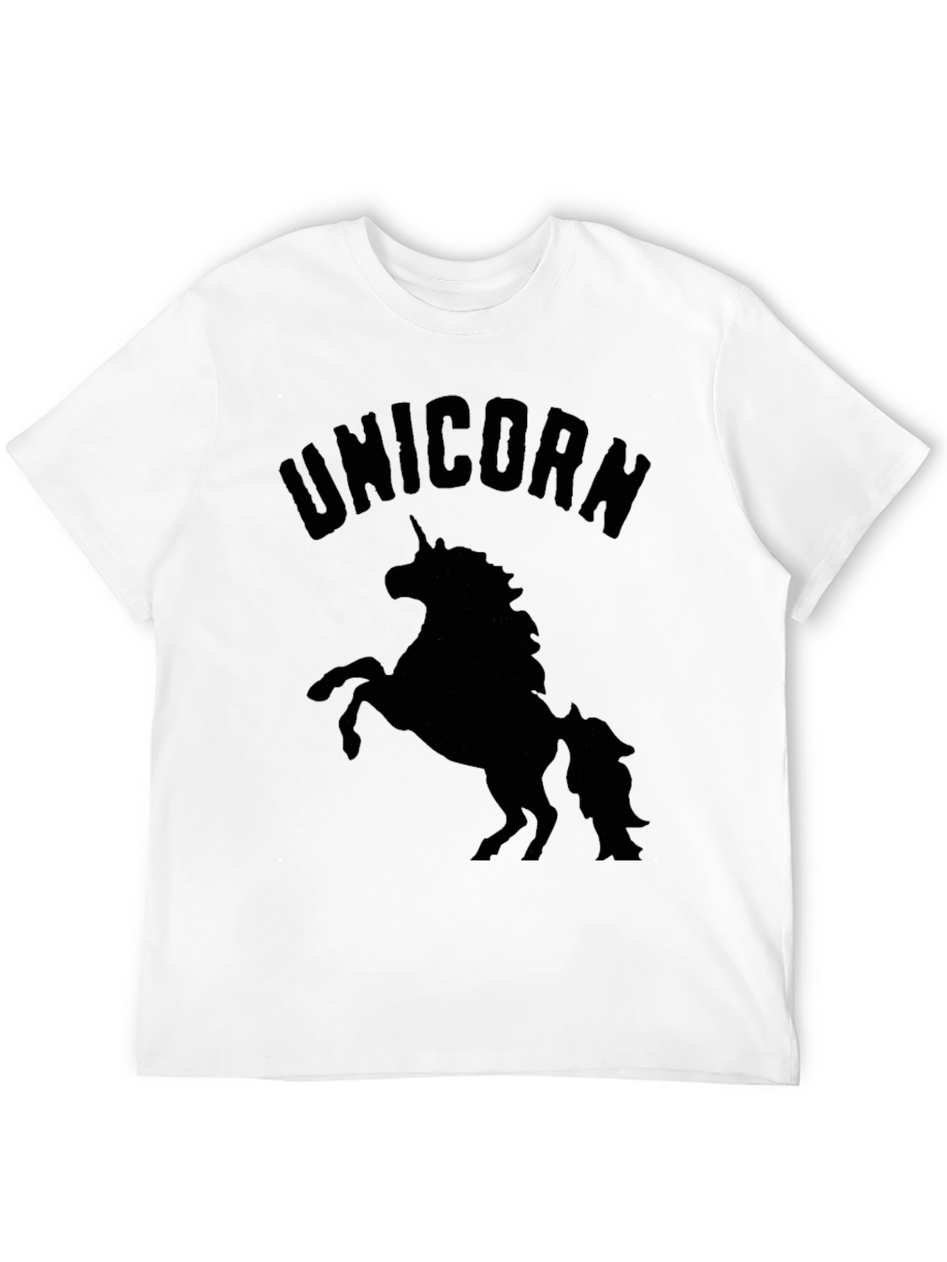 Camiseta Negra Unicornio Hombre Casual