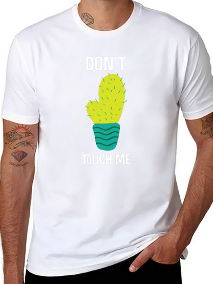 Camiseta Negra con Diseño de Cactus No me toques