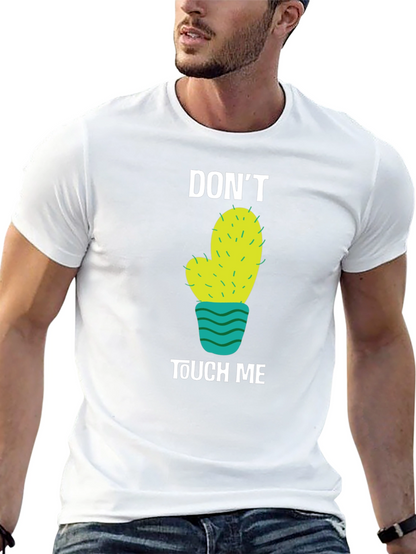 Camiseta Negra con Diseño de Cactus No me toques