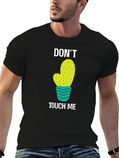 Camiseta Negra con Diseño de Cactus No me toques
