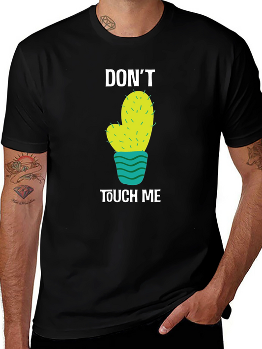 Camiseta Negra con Diseño de Cactus No me toques