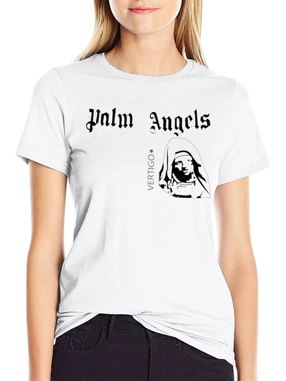 Camiseta Negra Palm Angels Vertigo Estampada