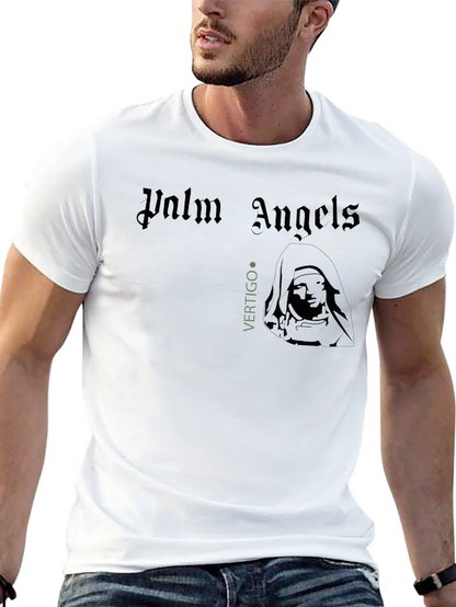Camiseta Negra Palm Angels Vertigo Estampada