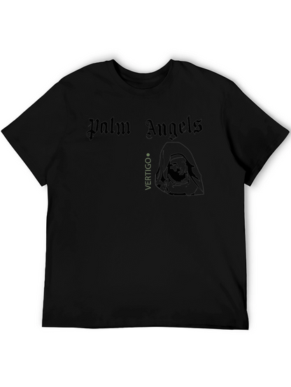 Camiseta Negra Palm Angels Vertigo Estampada