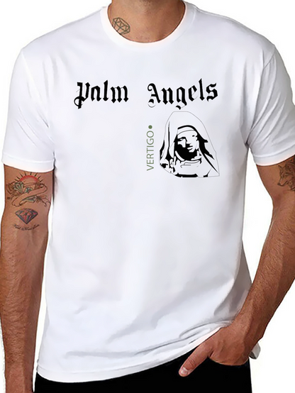 Camiseta Negra Palm Angels Vertigo Estampada