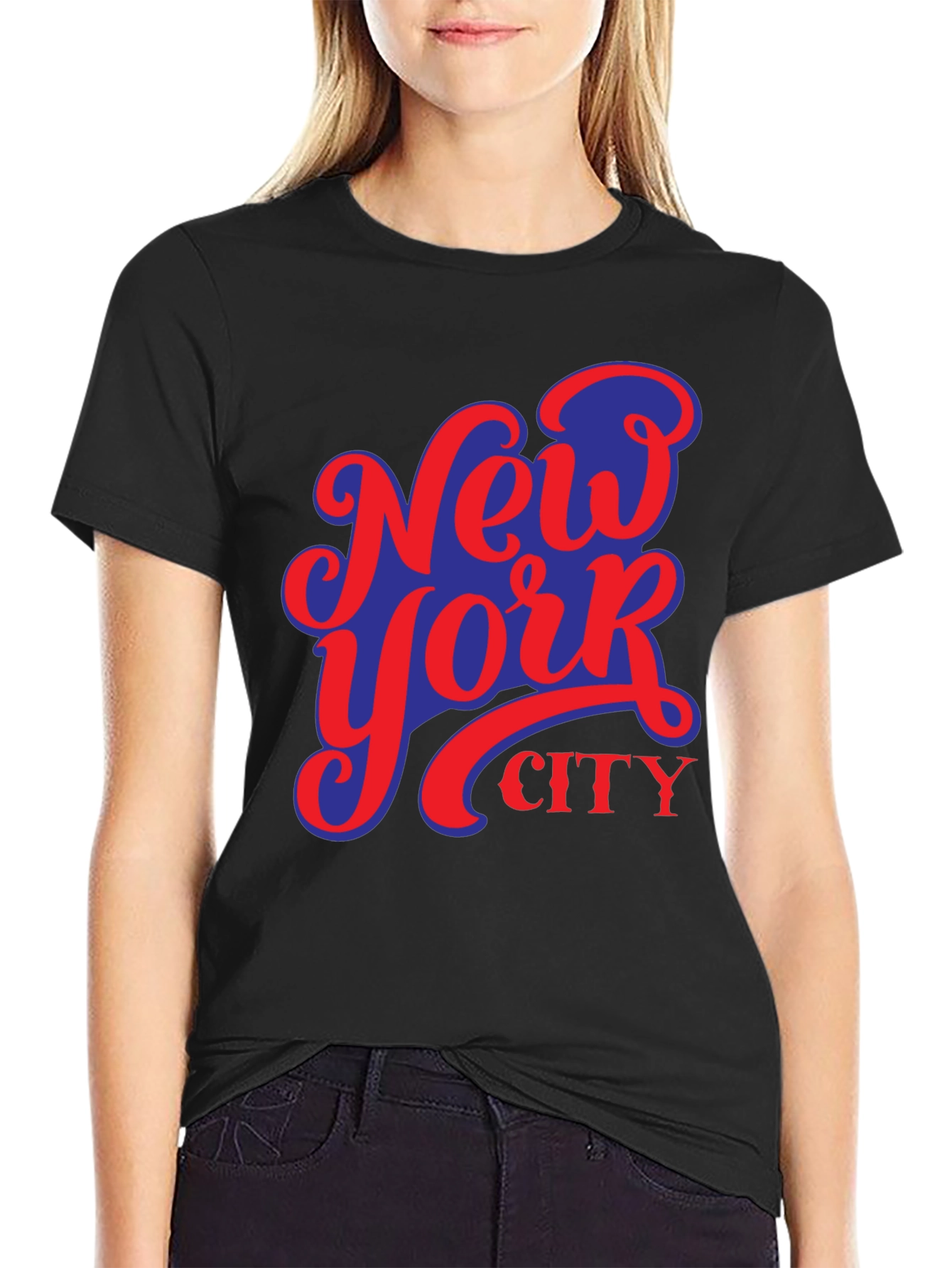 Camiseta Negra Nueva York City Diseño Urbano