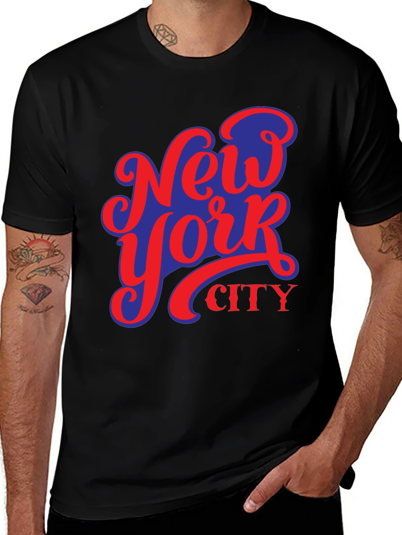 Camiseta Negra Nueva York City Diseño Urbano