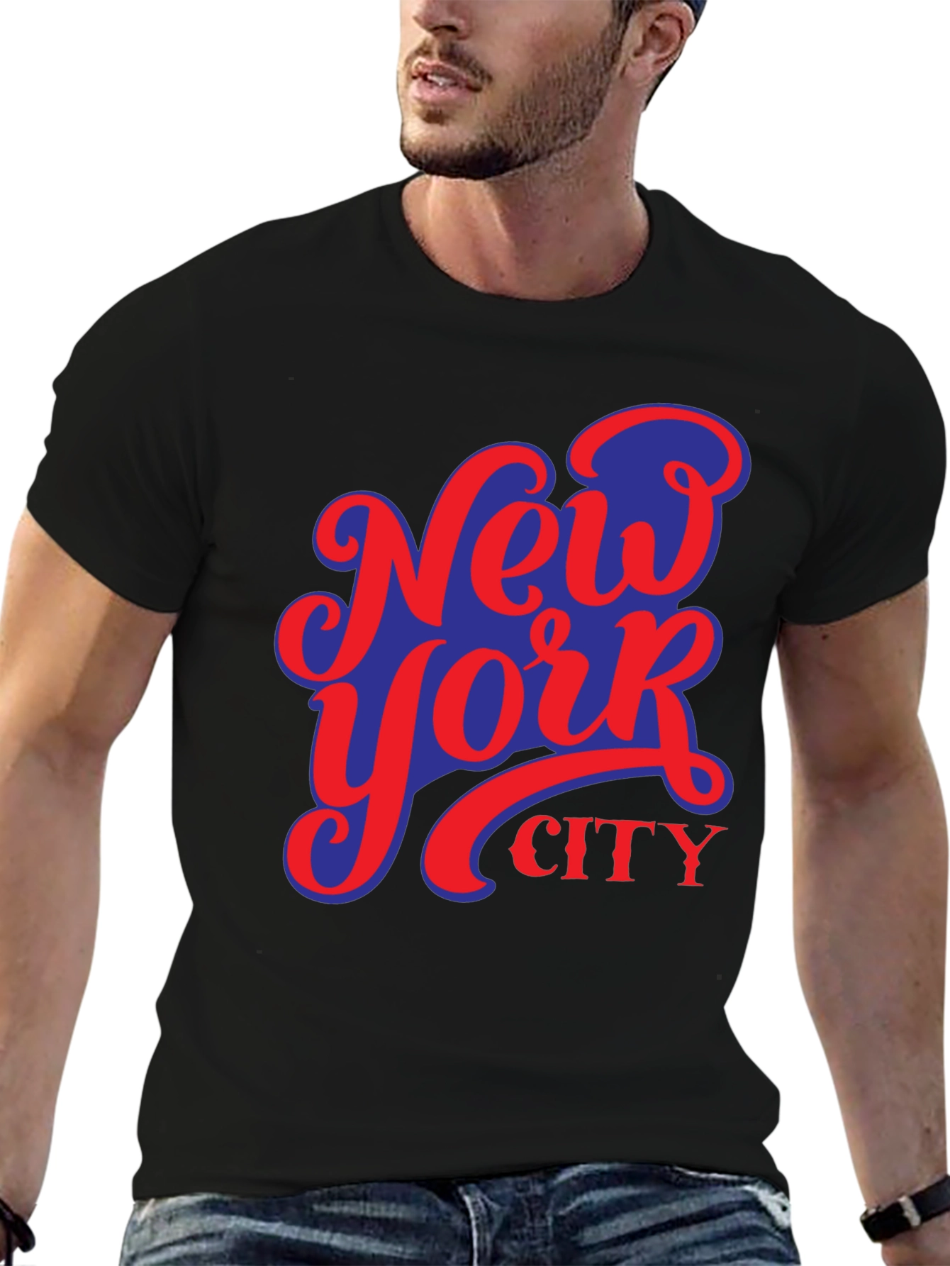Camiseta Negra Nueva York City Diseño Urbano