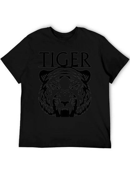 Camiseta Negra Estampada Tigre