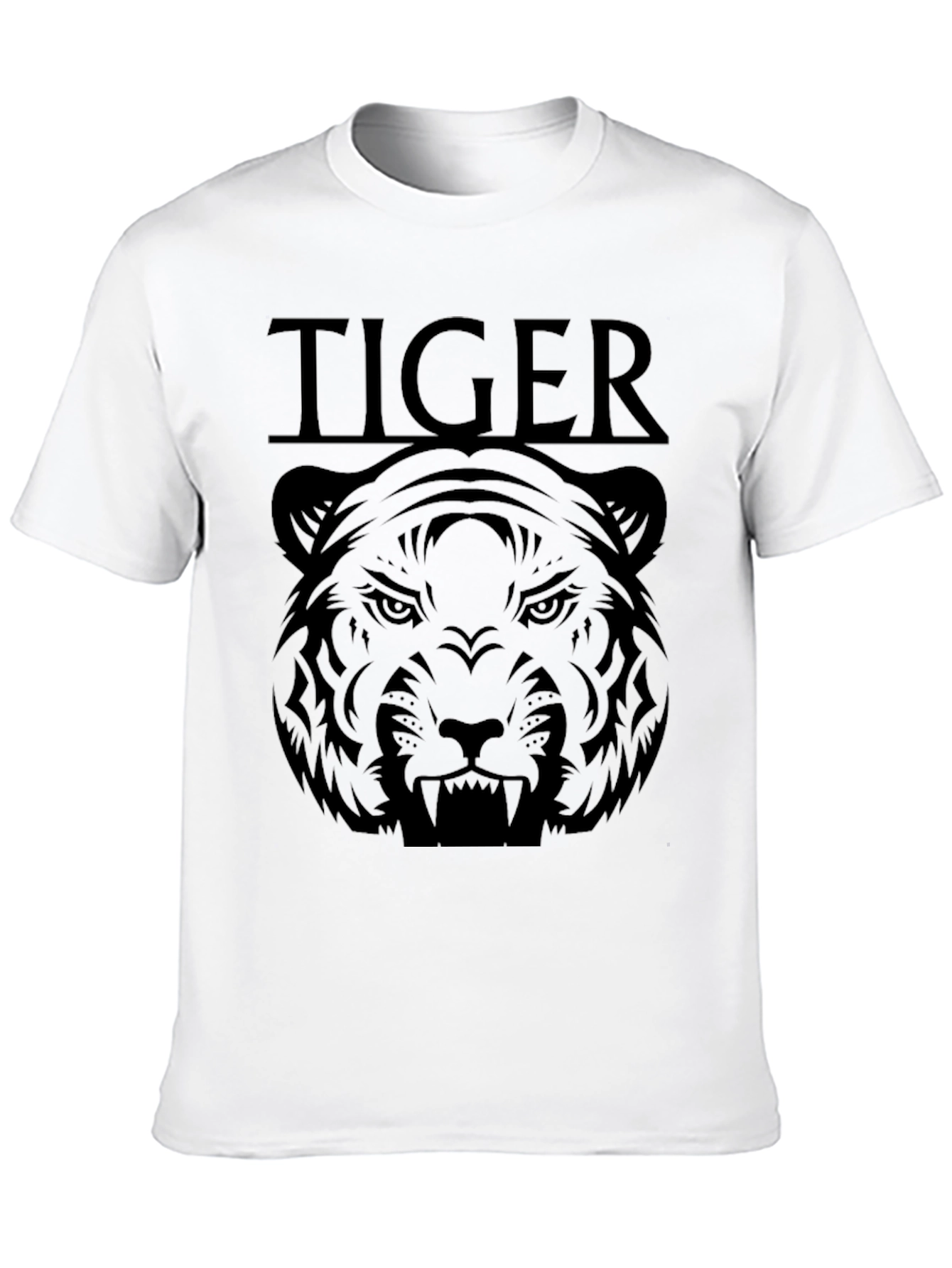 Camiseta Negra Estampada Tigre