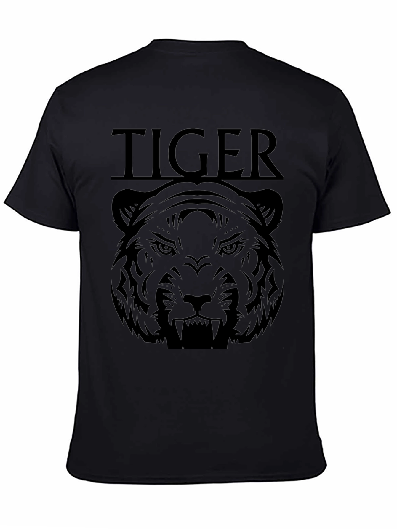 Camiseta Negra Estampada Tigre