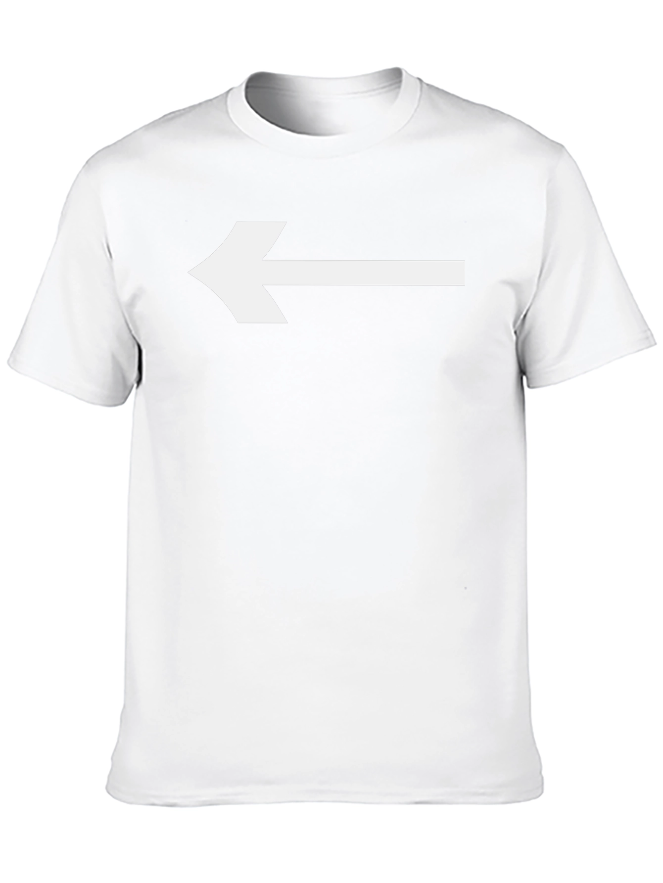 Camiseta Negra con Flecha Blanca Señalando a la Izquierda