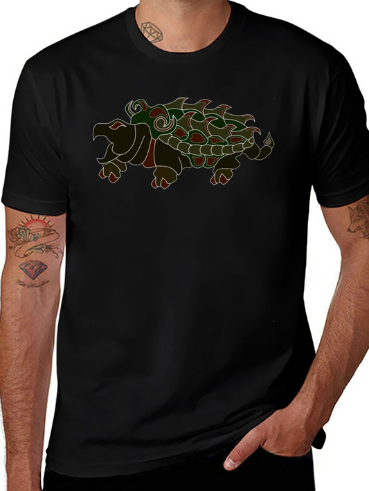 Camiseta Negra con Diseño de Tortuga Caimán