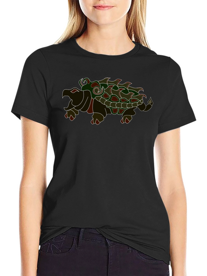 Camiseta Negra con Diseño de Tortuga Caimán