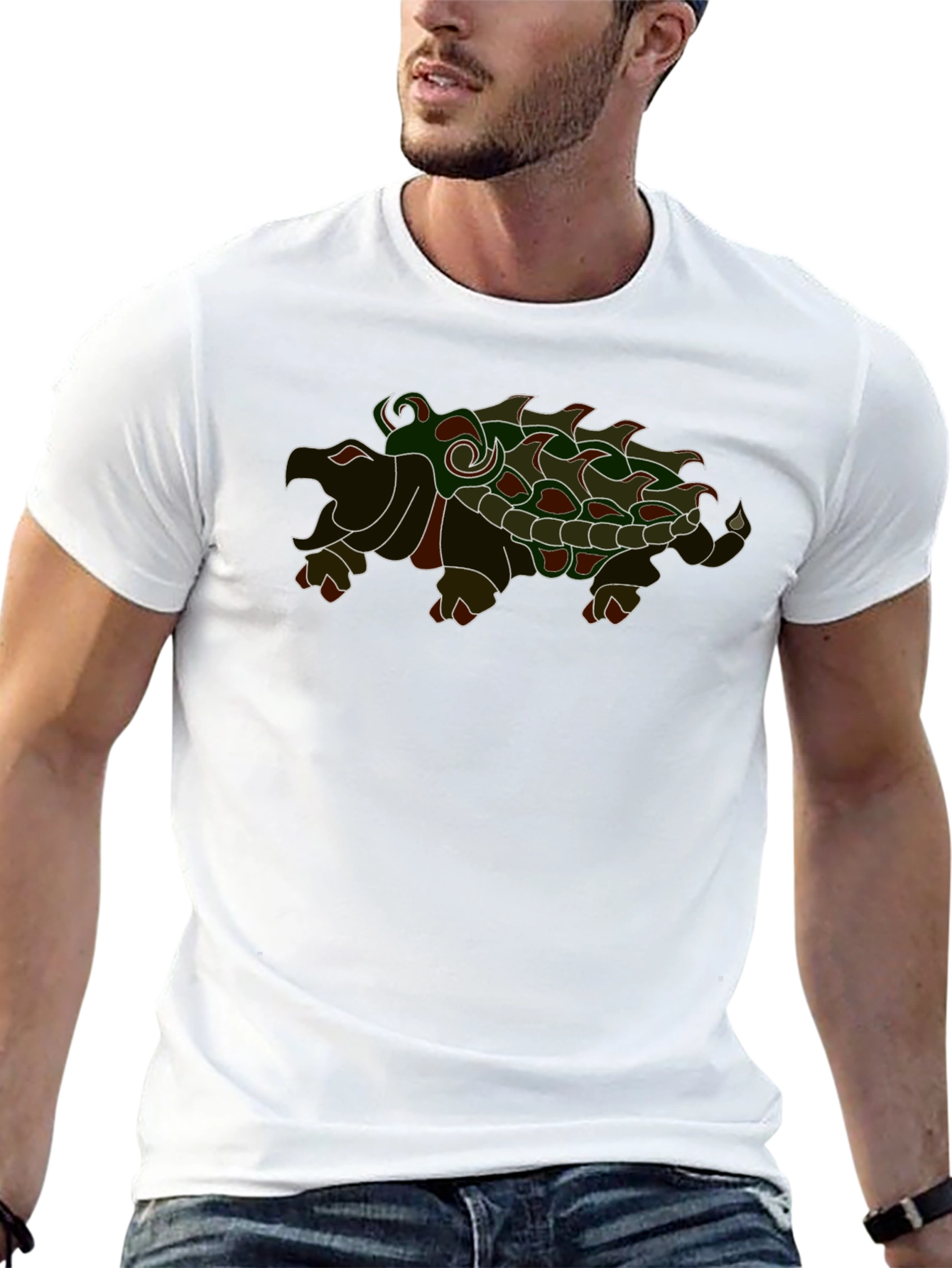 Camiseta Negra con Diseño de Tortuga Caimán