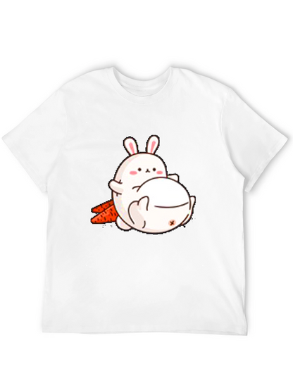 Camiseta Negra con Diseño de Conejos Adorable