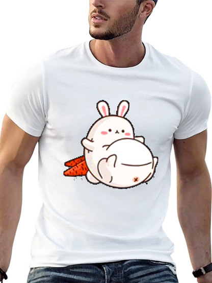 Camiseta Negra con Diseño de Conejos Adorable