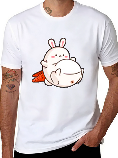 Camiseta Negra con Diseño de Conejos Adorable
