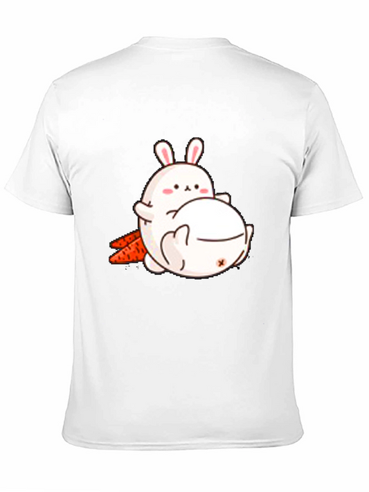 Camiseta Negra con Diseño de Conejos Adorable