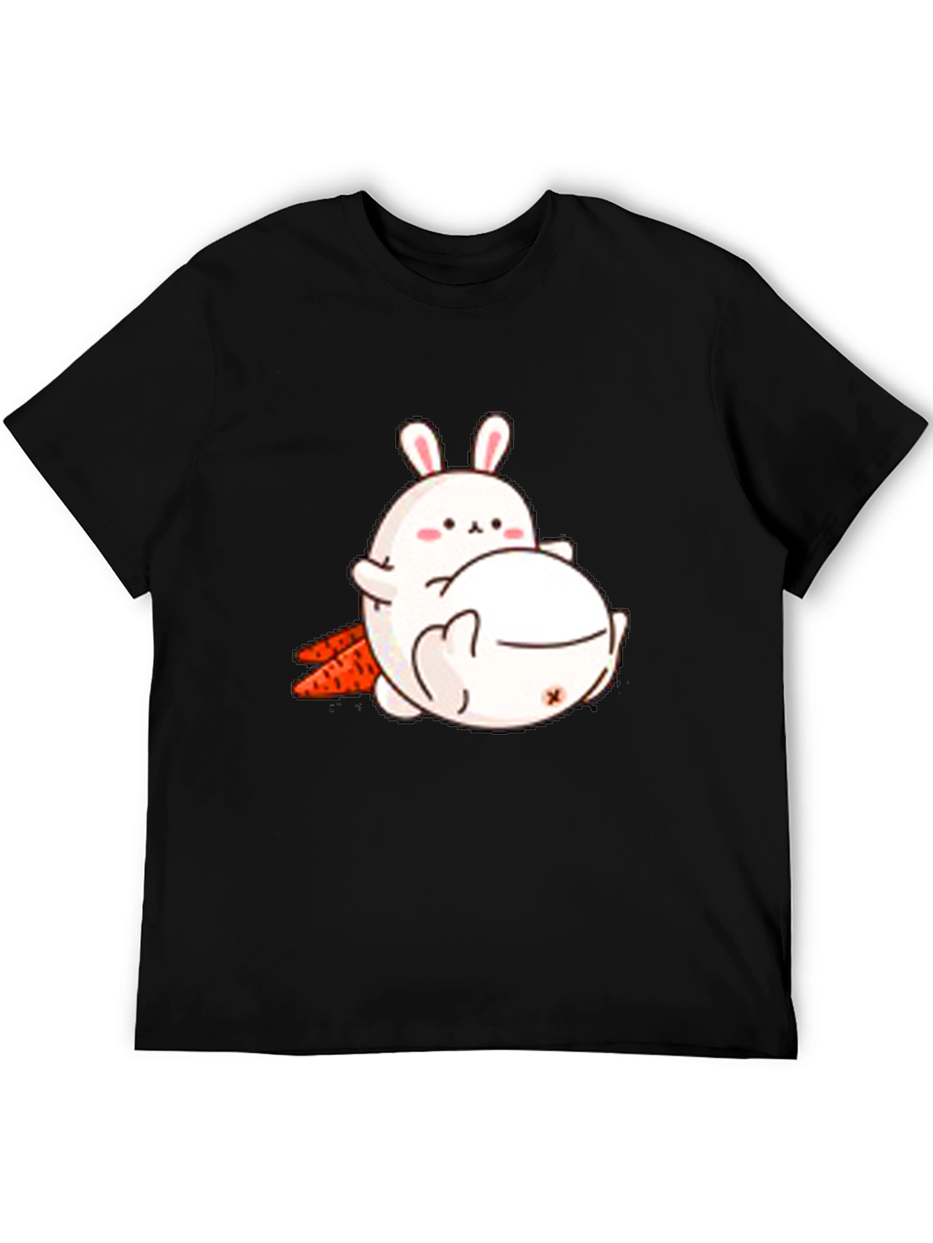 Camiseta Negra con Diseño de Conejos Adorable