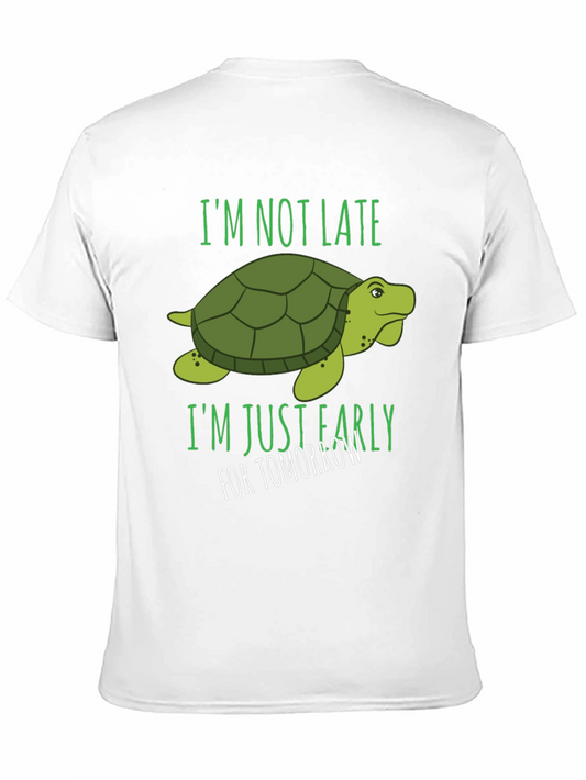 Camiseta Negra con Diseño de Tortuga Divertida