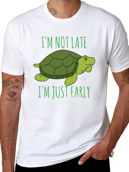 Camiseta Negra con Diseño de Tortuga Divertida