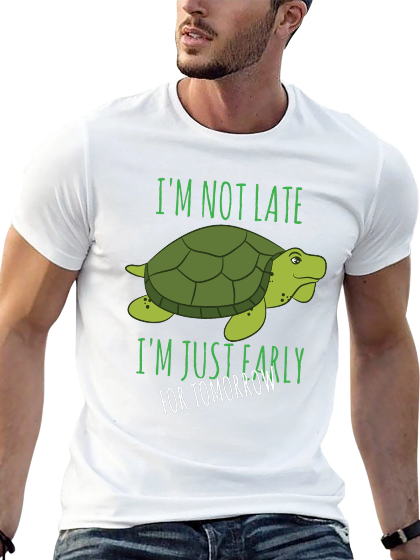 Camiseta Negra con Diseño de Tortuga Divertida