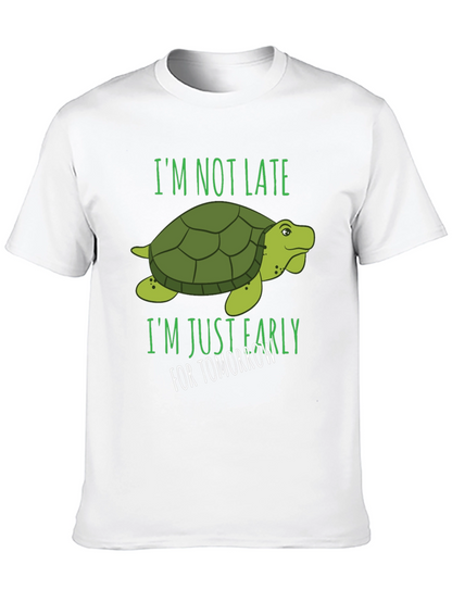 Camiseta Negra con Diseño de Tortuga Divertida