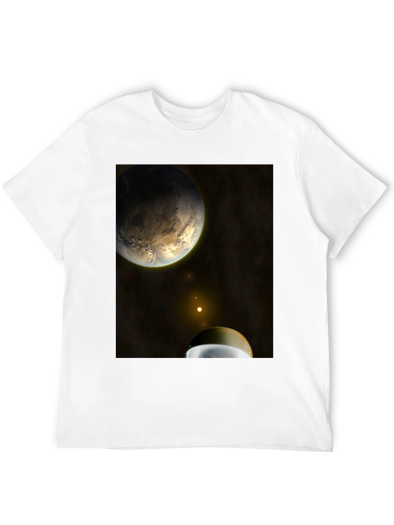 Camiseta Negra con Diseño Espacial