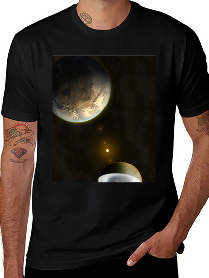 Camiseta Negra con Diseño Espacial