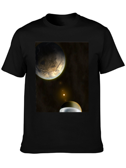 Camiseta Negra con Diseño Espacial