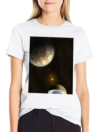 Camiseta Negra con Diseño Espacial