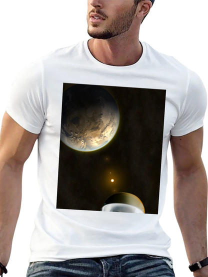 Camiseta Negra con Diseño Espacial