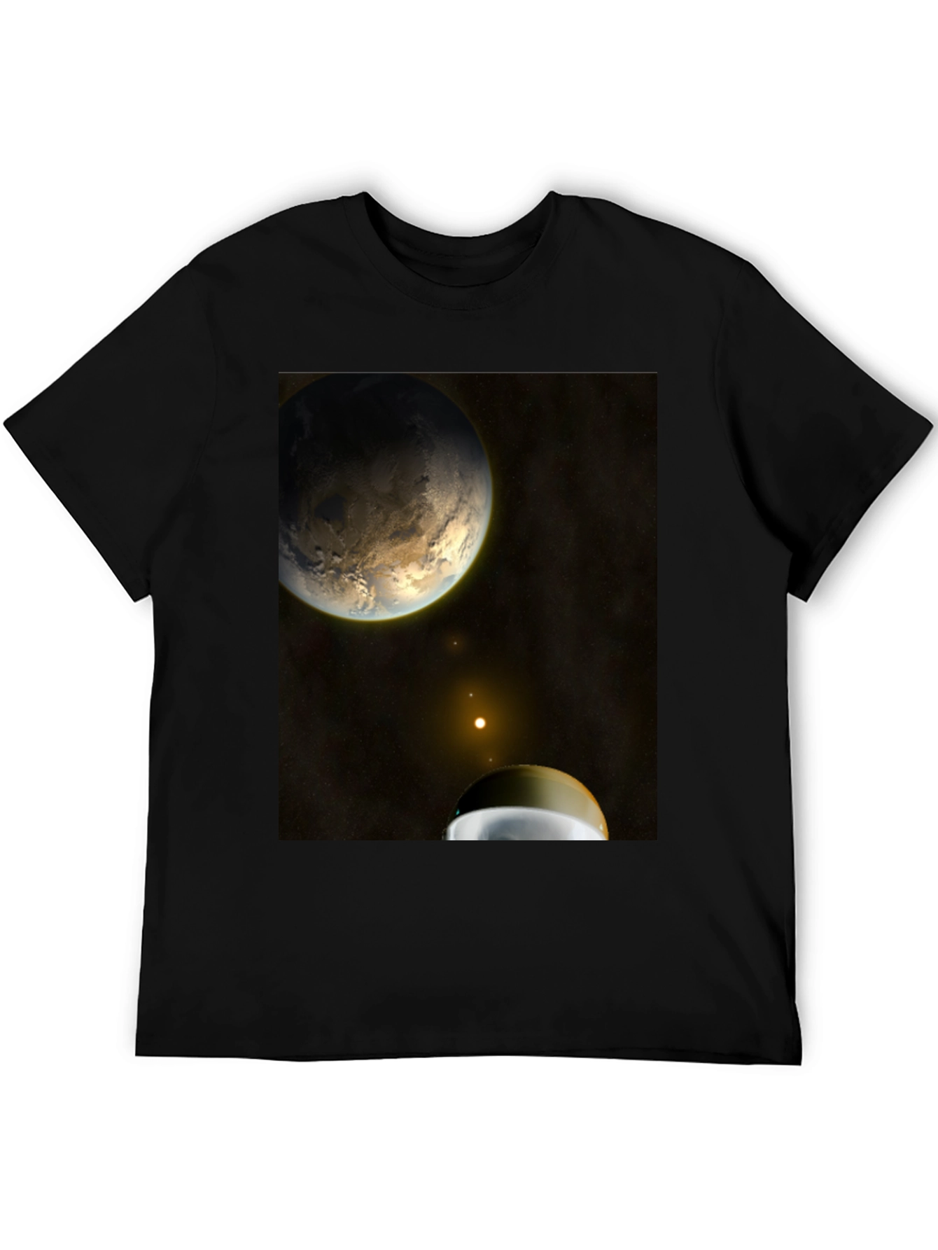 Camiseta Negra con Diseño Espacial