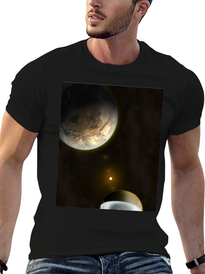 Camiseta Negra con Diseño Espacial