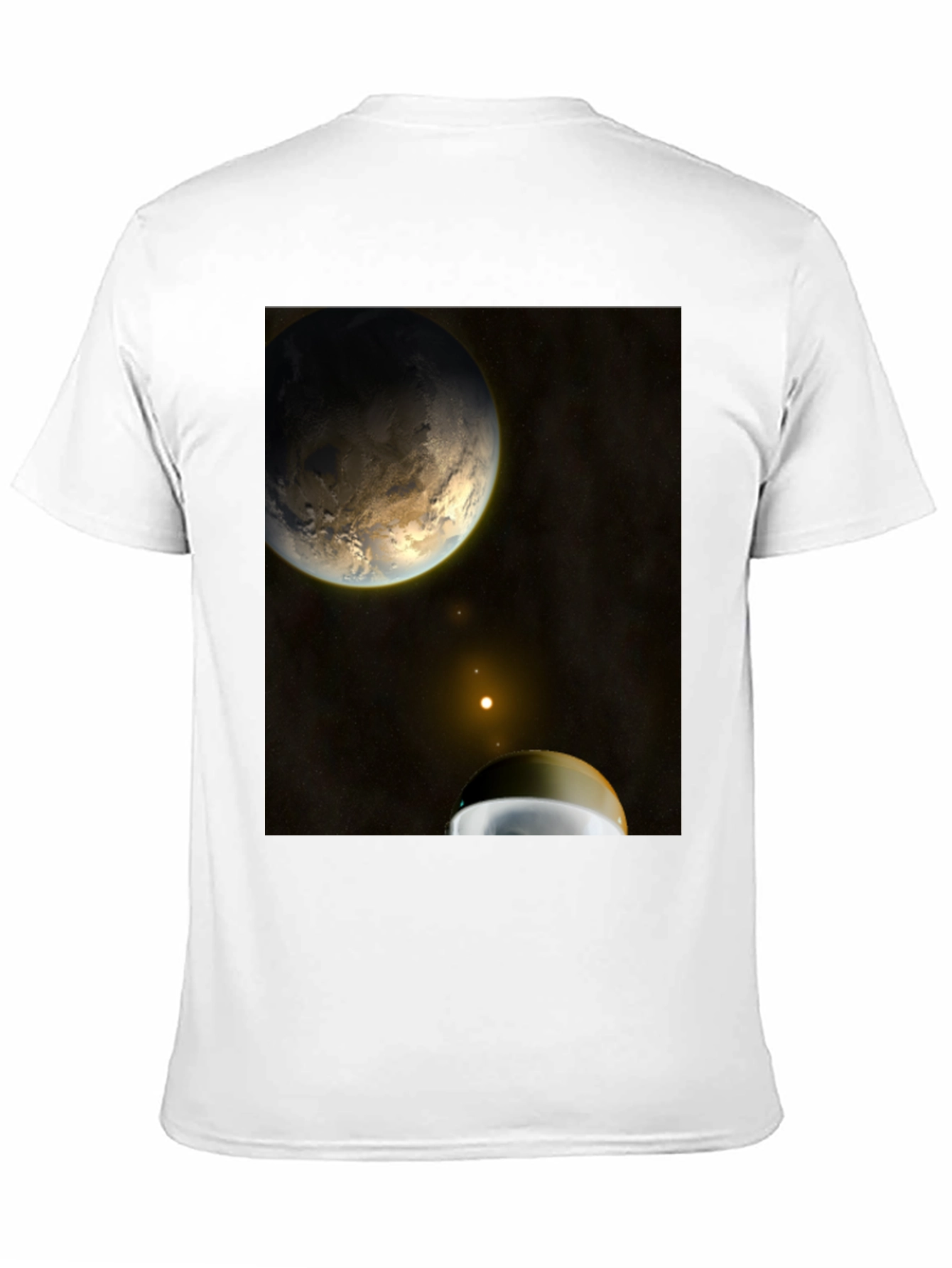 Camiseta Negra con Diseño Espacial