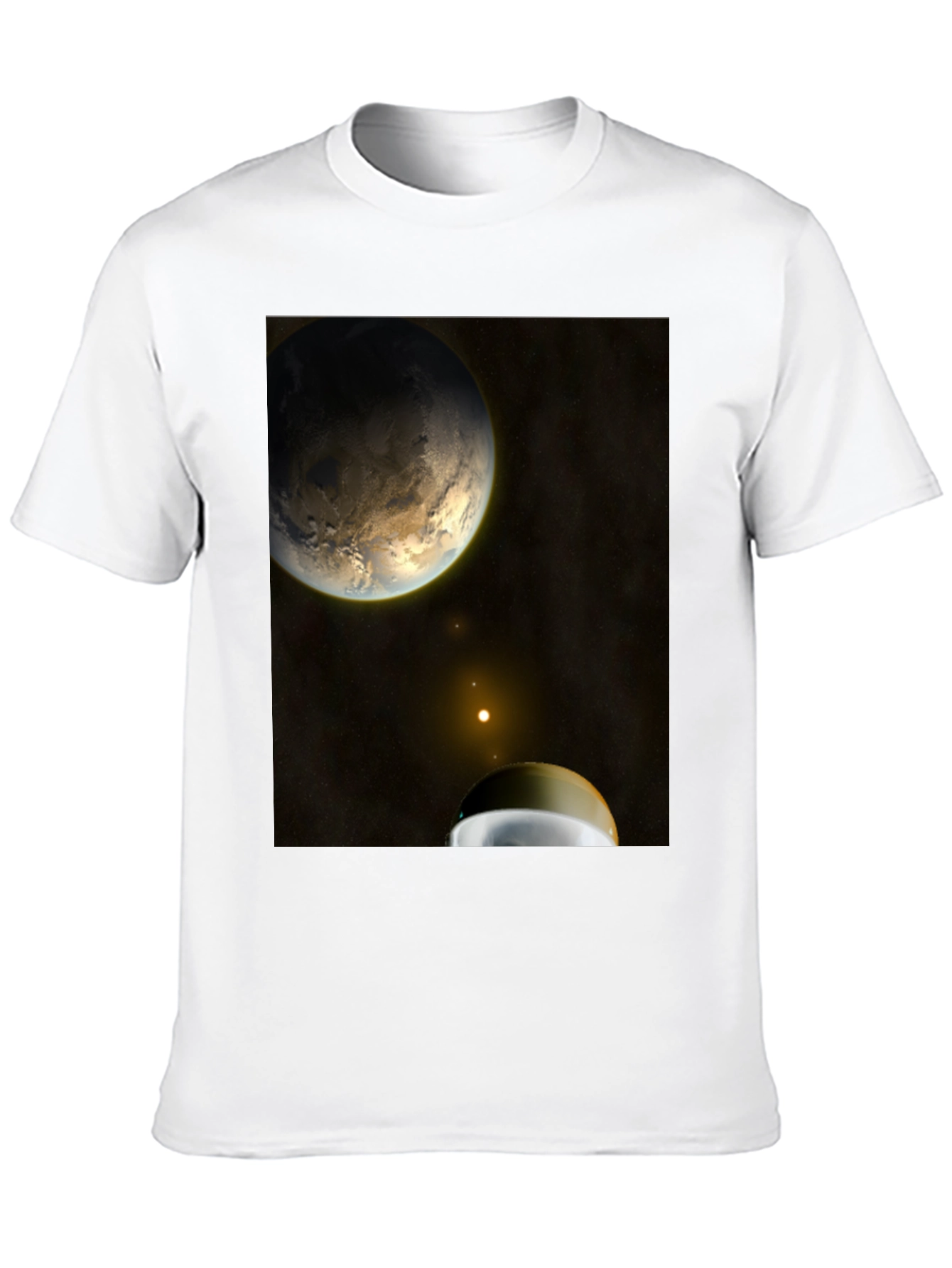 Camiseta Negra con Diseño Espacial