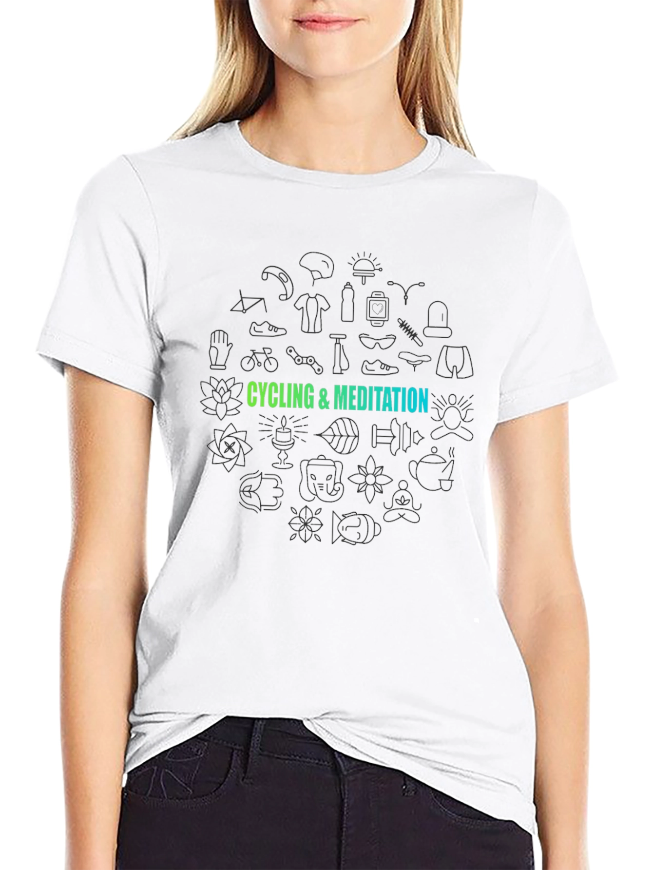 Camiseta Negra Ciclismo y Meditación