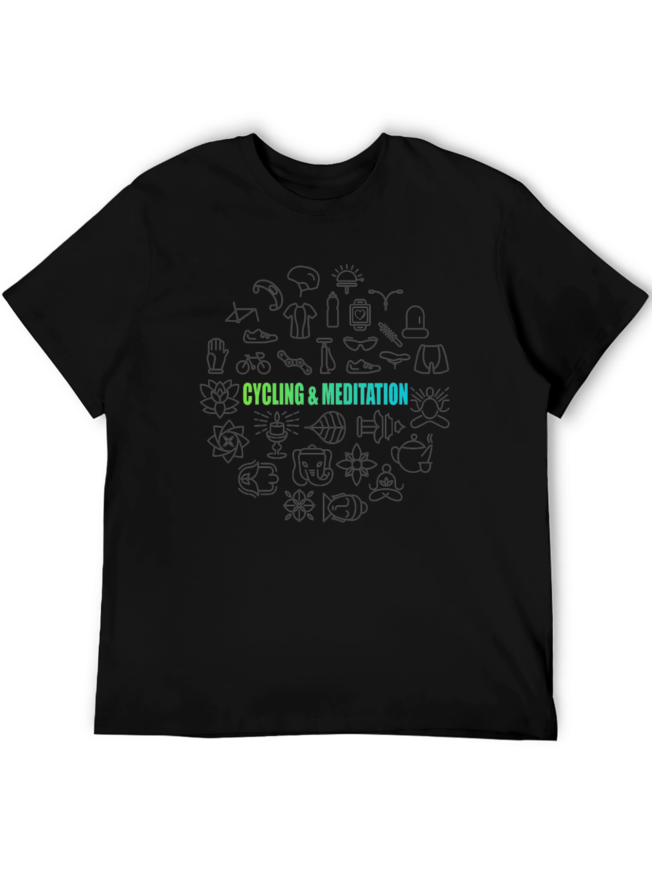 Camiseta Negra Ciclismo y Meditación
