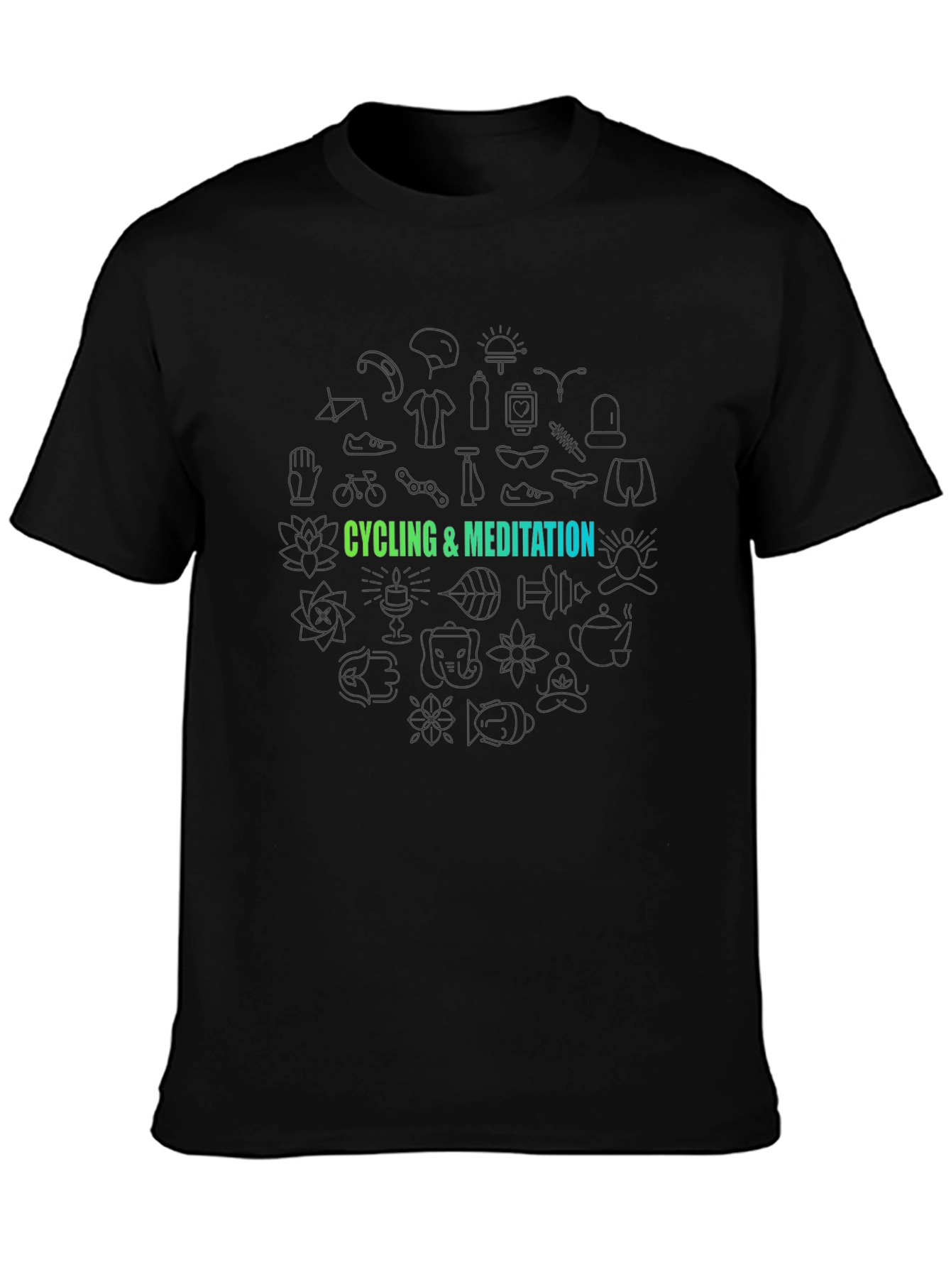 Camiseta Negra Ciclismo y Meditación