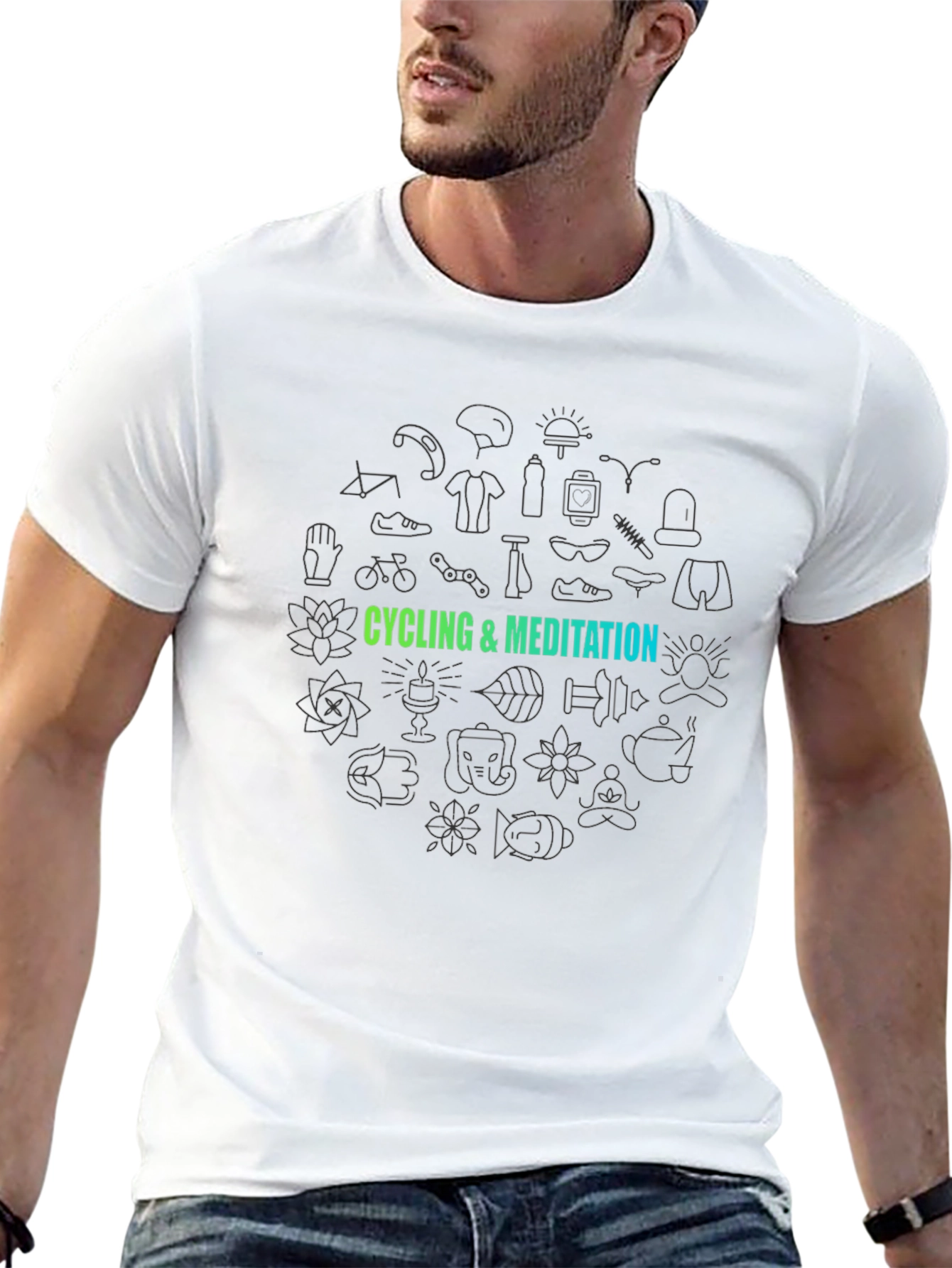 Camiseta Negra Ciclismo y Meditación