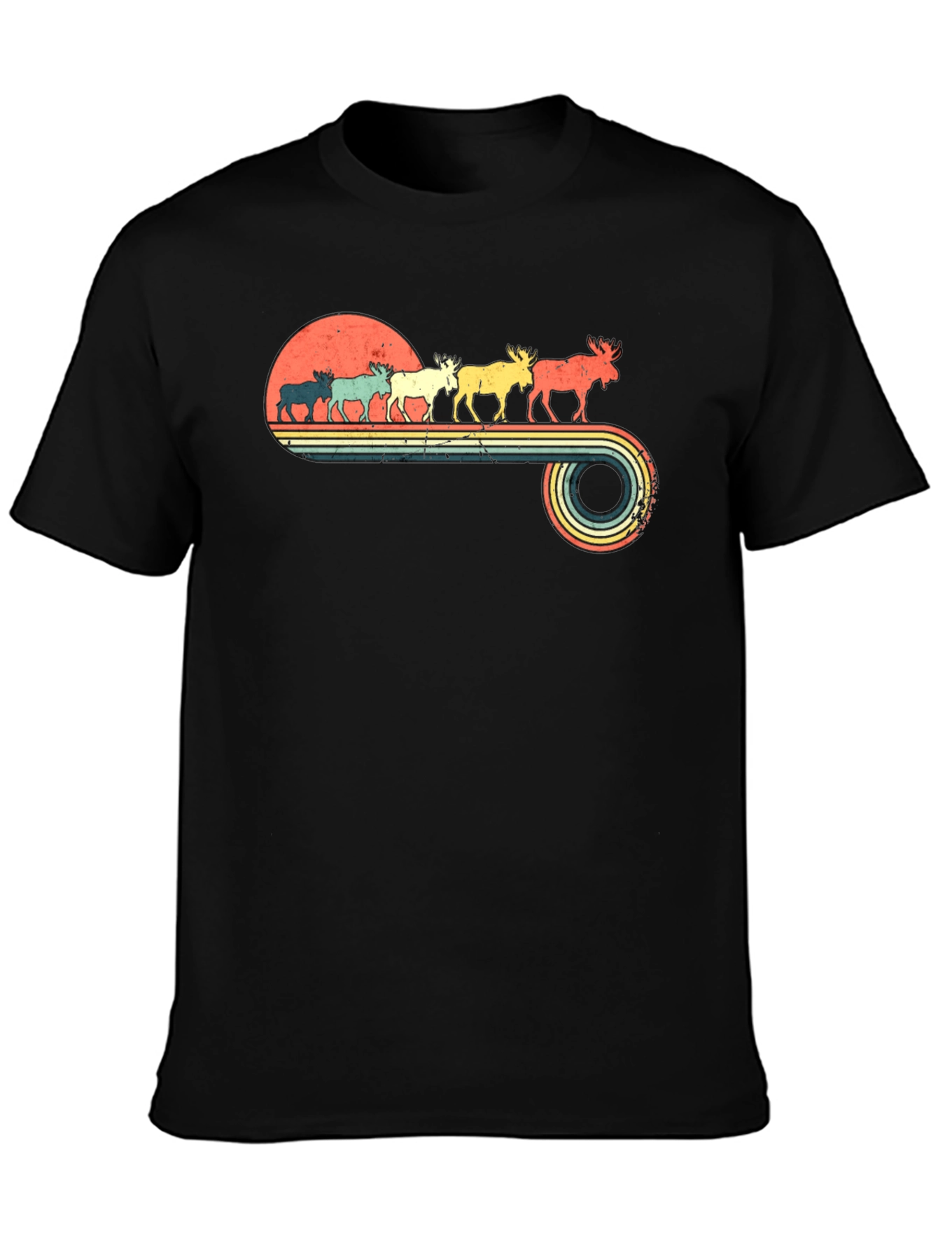 Camiseta Retro con Diseño de Alces