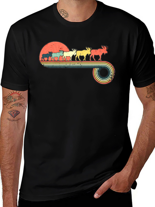 Camiseta Retro con Diseño de Alces