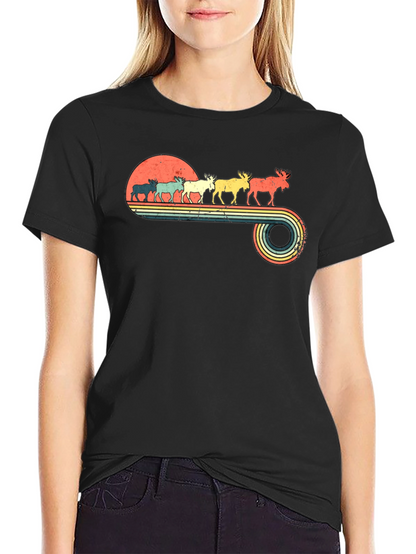 Camiseta Retro con Diseño de Alces