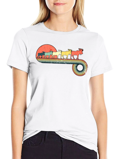 Camiseta Retro con Diseño de Alces