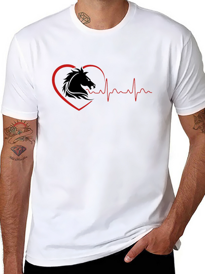 Camiseta Negra Corazón Ecuestre